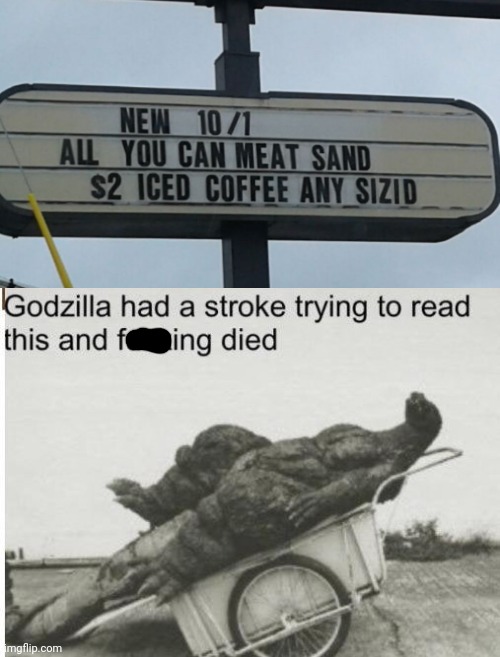 Umm... what? | image tagged in godzilla,funny,memes,lol,what,signs/billboards | made w/ Imgflip meme maker