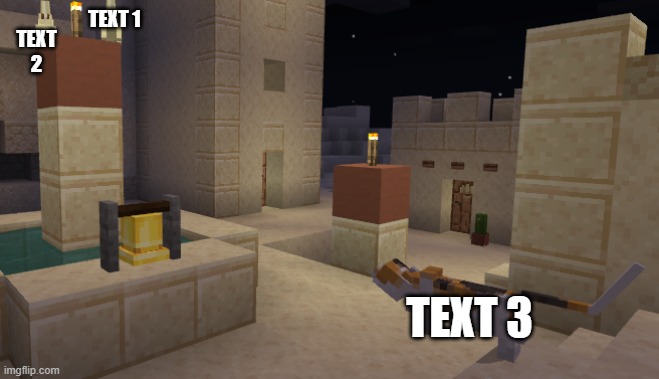 New temp | TEXT 2; TEXT 1; TEXT 3 | image tagged in bunnies hiding from a cat | made w/ Imgflip meme maker