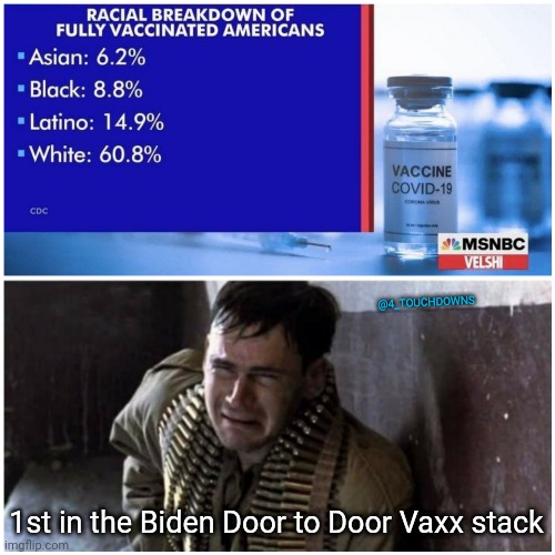 Biden's Door to Door Mandatory Vaccine Initiative | @4_TOUCHDOWNS; 1st in the Biden Door to Door Vaxx stack | image tagged in joe biden,vaccine | made w/ Imgflip meme maker