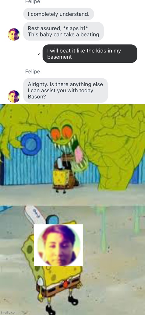 He didn’t even react | image tagged in unfazed spongebob | made w/ Imgflip meme maker