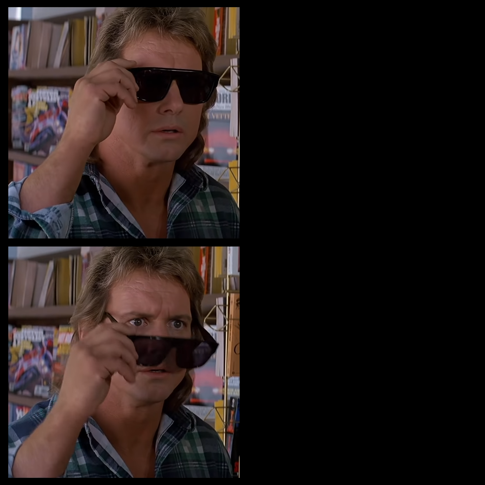 High Quality They Live Roddy Piper sunglasses #2 Blank Meme Template