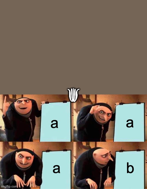 a | a; a; a; a; b | image tagged in memes,gru's plan | made w/ Imgflip meme maker