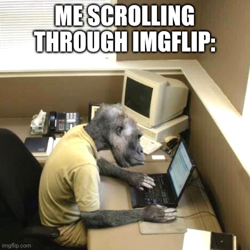 Monkey Business | ME SCROLLING THROUGH IMGFLIP: | image tagged in memes,monkey business | made w/ Imgflip meme maker