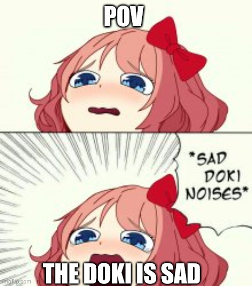 *Sad Doki noises* | POV; THE DOKI IS SAD | image tagged in sad doki noises | made w/ Imgflip meme maker