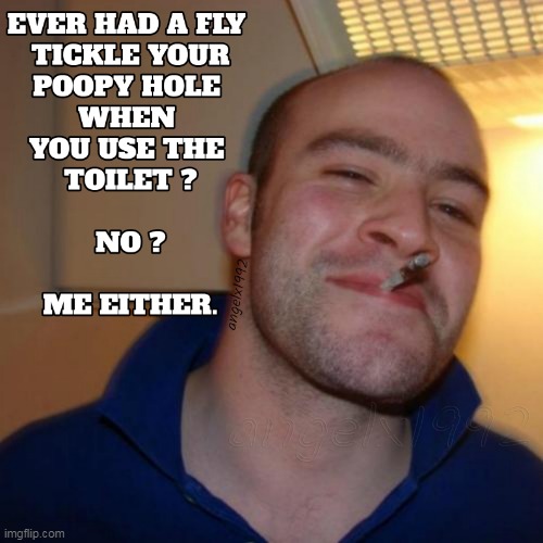 image tagged in good guy greg,shitter,toilet,fly,anus,flies | made w/ Imgflip meme maker