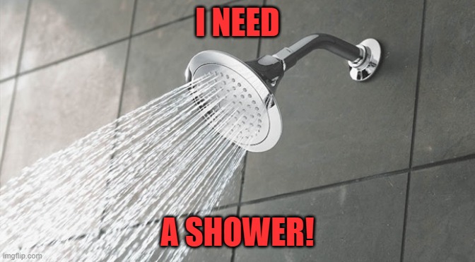 Shower Thoughts | I NEED A SHOWER! | image tagged in shower thoughts | made w/ Imgflip meme maker