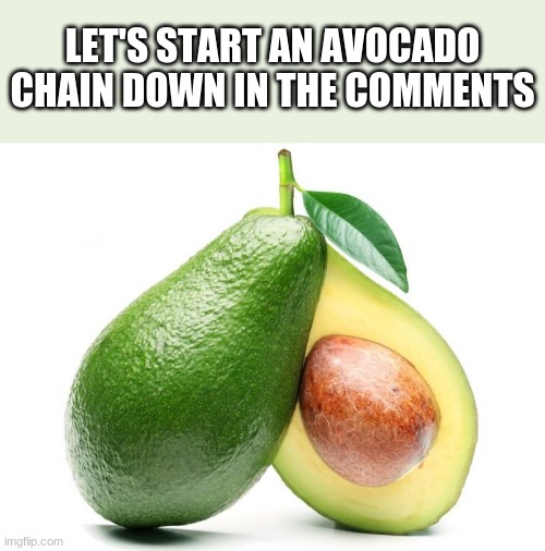 Remember the days of fre shavacado | LET'S START AN AVOCADO CHAIN DOWN IN THE COMMENTS | image tagged in avacado | made w/ Imgflip meme maker