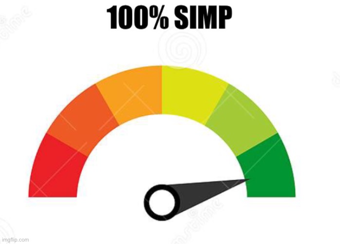 image tagged in simp-o-meter 100 simp | made w/ Imgflip meme maker