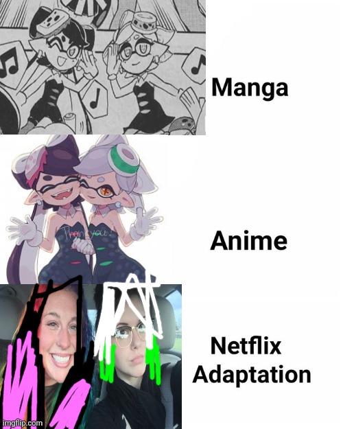 E | image tagged in netflix adaptation | made w/ Imgflip meme maker