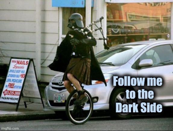 Invalid Argument Vader Meme | Follow me   
to the Dark Side | image tagged in memes,invalid argument vader | made w/ Imgflip meme maker