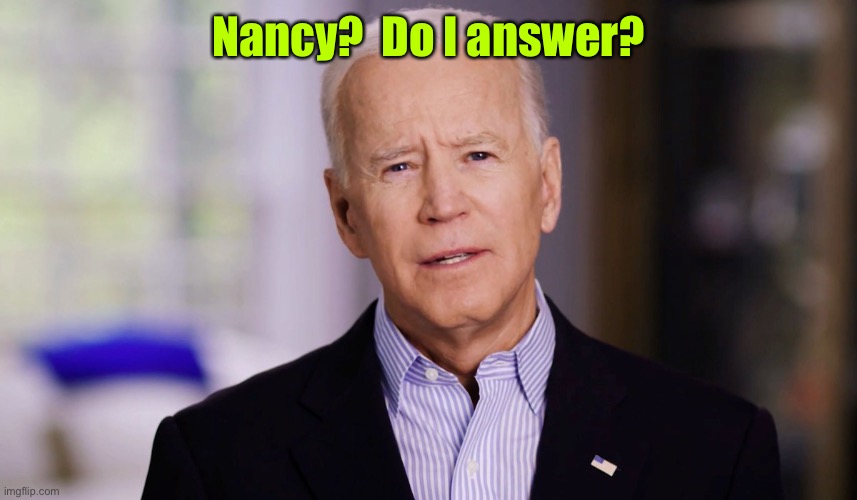 Joe Biden 2020 | Nancy?  Do I answer? | image tagged in joe biden 2020 | made w/ Imgflip meme maker