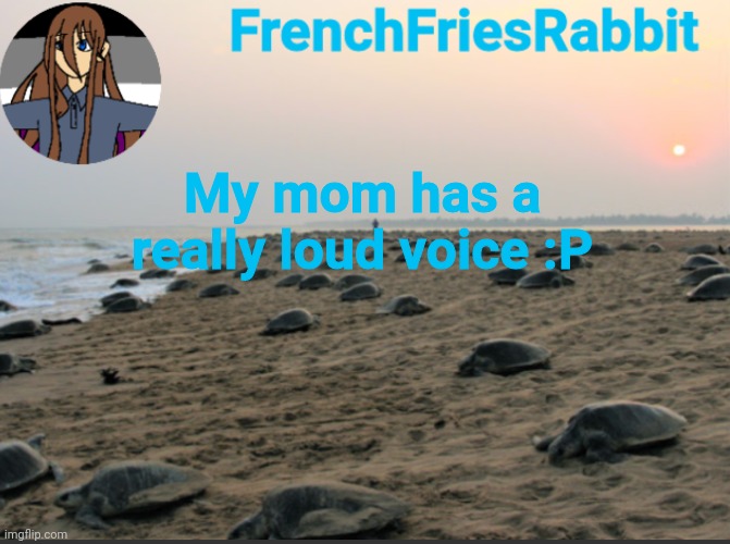 I like turtles | My mom has a really loud voice :P | image tagged in i like turtles | made w/ Imgflip meme maker
