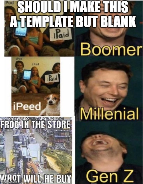 SHOULD I MAKE THIS A TEMPLATE BUT BLANK | made w/ Imgflip meme maker