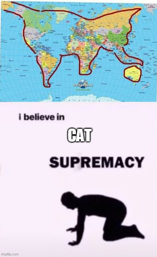CAT | image tagged in i believe in supremacy,cats,rule,planet earth,world,map | made w/ Imgflip meme maker