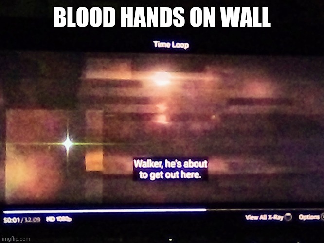 secret in move "timeloop" | BLOOD HANDS ON WALL | image tagged in movie,cursed image,cursed,ancient aliens,alien,aliens | made w/ Imgflip meme maker