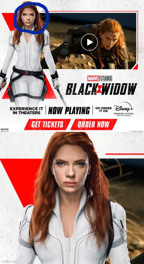 It’s been 4 days and they haven’t fixed this mistake | image tagged in funny,black widow | made w/ Imgflip meme maker