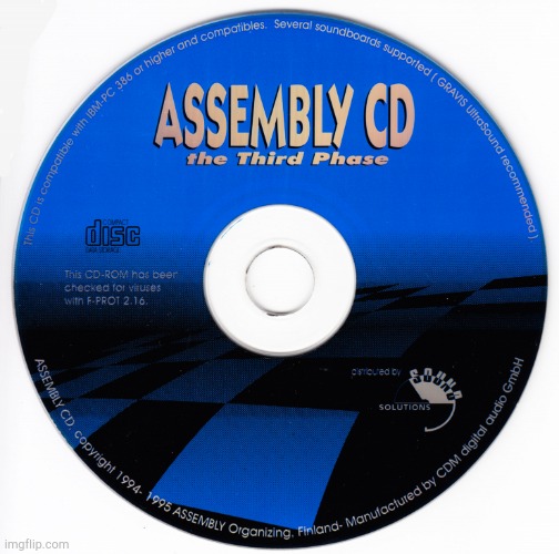 Assembly CD ROM Disc! | image tagged in assembly cd | made w/ Imgflip meme maker