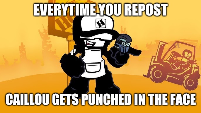 Tankman home depot | EVERYTIME YOU REPOST; CAILLOU GETS PUNCHED IN THE FACE | image tagged in tankman home depot,memes,funny | made w/ Imgflip meme maker