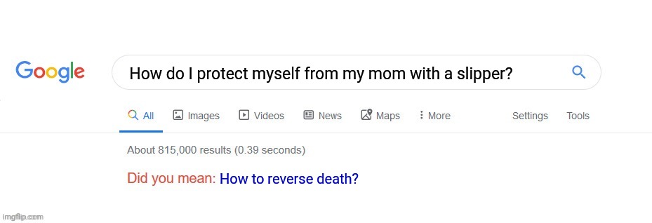 Bye | How do I protect myself from my mom with a slipper? How to reverse death? | image tagged in did you mean | made w/ Imgflip meme maker