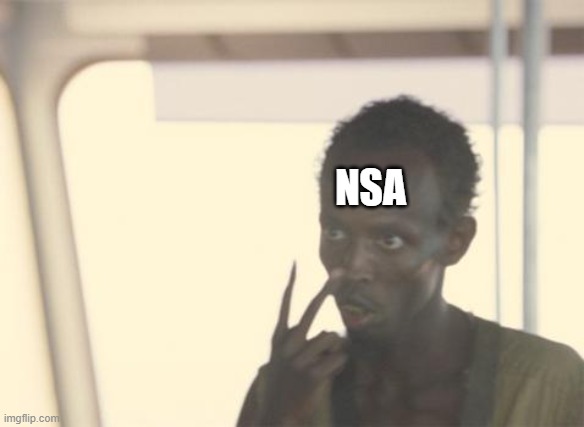 If you think the NSA isn't watching you illegally, you're just as dumb as everyone else who doesn't believe it. |  NSA | image tagged in memes,i'm the captain now,nsa,spying,illegal,tucker carlson | made w/ Imgflip meme maker