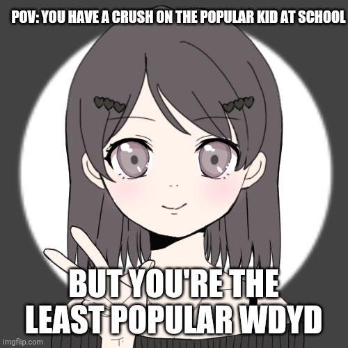 ... | POV: YOU HAVE A CRUSH ON THE POPULAR KID AT SCHOOL; BUT YOU'RE THE LEAST POPULAR WDYD | image tagged in lily | made w/ Imgflip meme maker