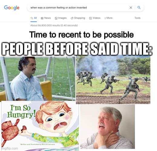 Stereotypical Meme |  PEOPLE BEFORE SAID TIME:; Time to recent to be possible | image tagged in obviously,is this a pigeon | made w/ Imgflip meme maker