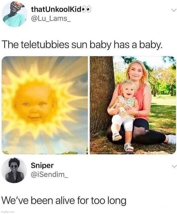 Teletubbies sun baby | image tagged in teletubbies sun baby,repost | made w/ Imgflip meme maker