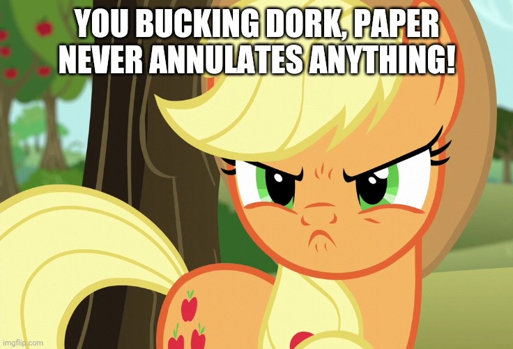 YOU BUCKING DORK, PAPER NEVER ANNULATES ANYTHING! | made w/ Imgflip meme maker