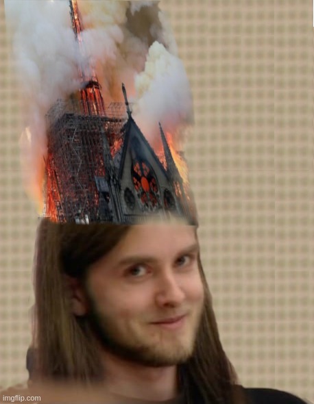 Varg's Got A Burning Issue | image tagged in varg,black metal,church,burning,christian | made w/ Imgflip meme maker