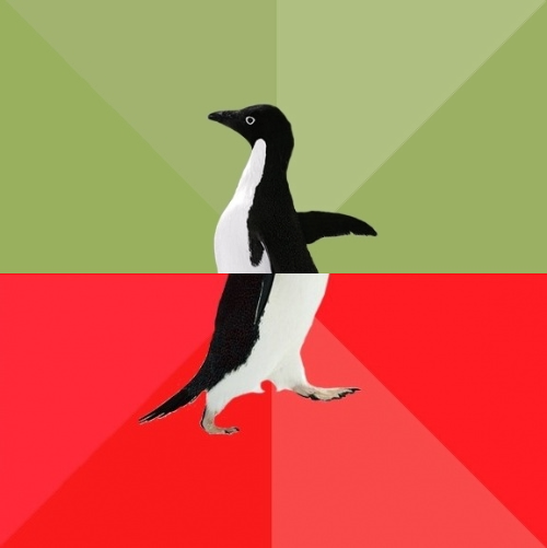 High Quality Socially Average Awesome Penguin Blank Meme Template