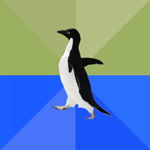 Socially Average Awkward Penguin Blank Meme Template