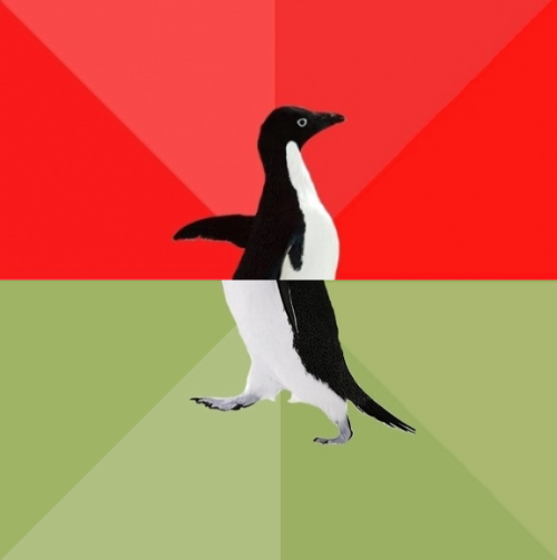 High Quality Socially Awesome Average Penguin Blank Meme Template