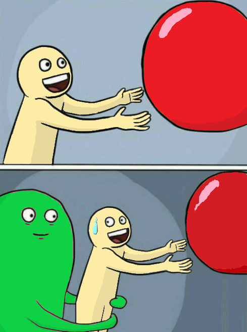 High Quality Running Away Balloon Shiny Blank Meme Template