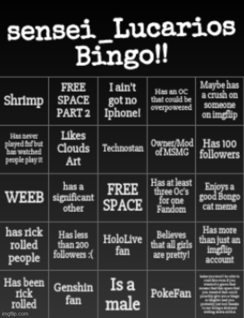 UwU | image tagged in sensei_lucarios bingo | made w/ Imgflip meme maker