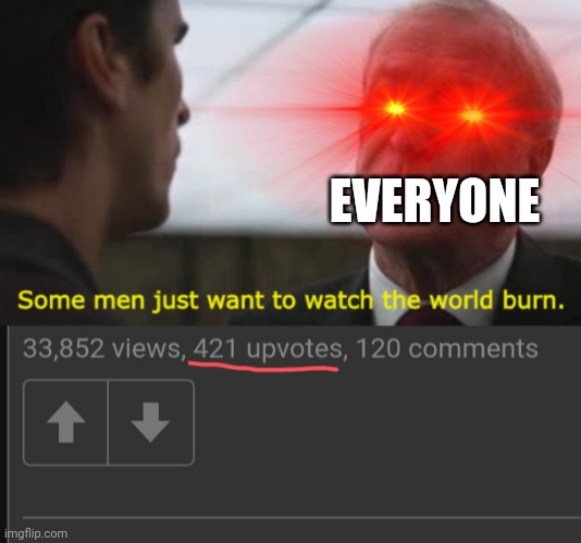 Was that on purpose ? | EVERYONE | image tagged in some men just want to watch the world burn,420,why,hate | made w/ Imgflip meme maker