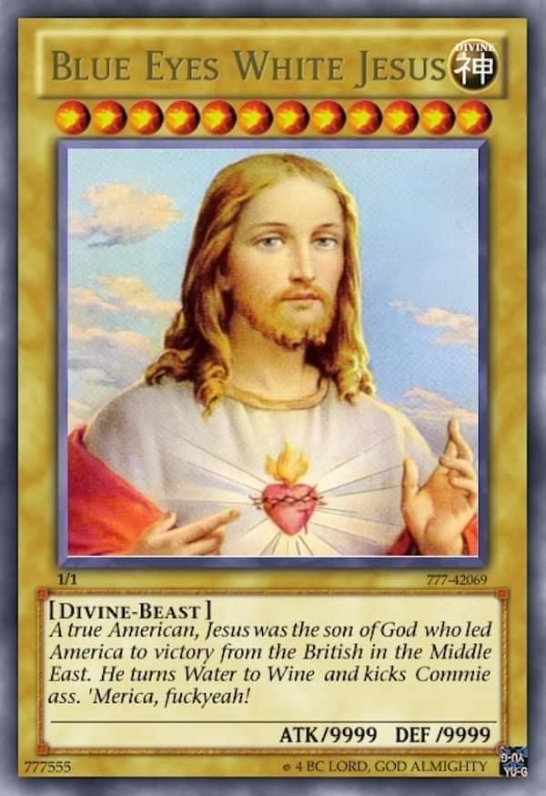 Blue eyes white Jesus Blank Meme Template