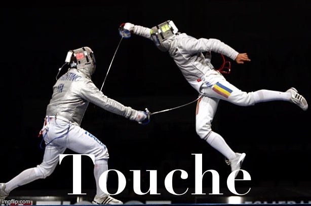 Touché fencers dick | image tagged in touch fencers dick | made w/ Imgflip meme maker