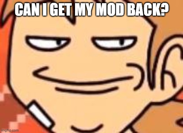 Smug Tord | CAN I GET MY MOD BACK? | image tagged in smug tord | made w/ Imgflip meme maker