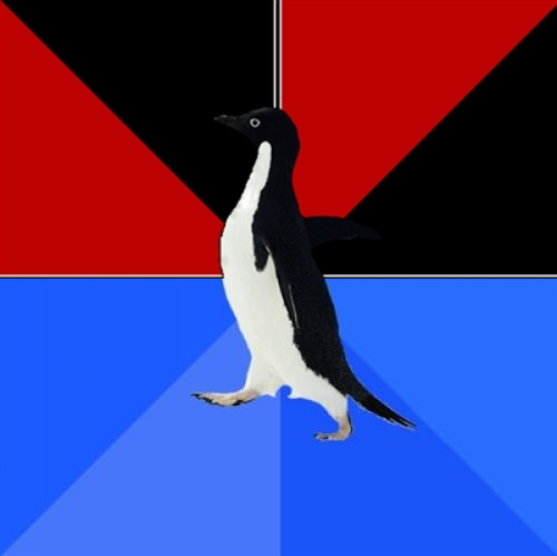 Socially Terrifying Awkward Penguin Blank Meme Template