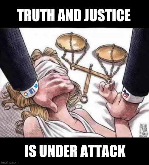 Strong-arm robbery | TRUTH AND JUSTICE; IS UNDER ATTACK | image tagged in media,democratic party,truth,justice,statue of liberty,america | made w/ Imgflip meme maker