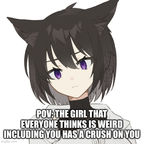 POV: THE GIRL THAT EVERYONE THINKS IS WEIRD INCLUDING YOU HAS A CRUSH ON YOU | made w/ Imgflip meme maker