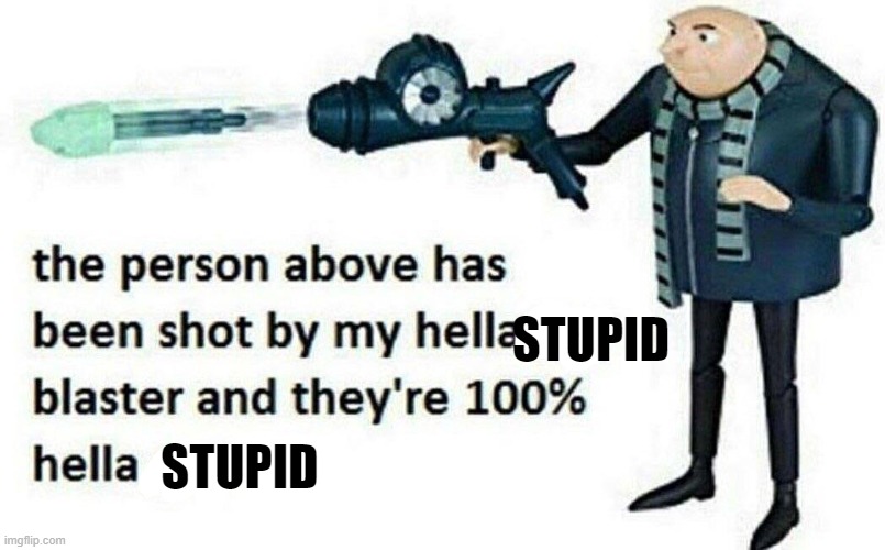 Also the person below me is a duck | STUPID; STUPID | image tagged in change my mind | made w/ Imgflip meme maker