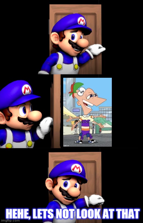 Smg4 door with no text | HEHE, LETS NOT LOOK AT THAT | image tagged in smg4 door with no text | made w/ Imgflip meme maker