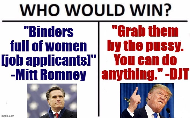 Tl;dr I love democracy. Real democracy! | image tagged in mitt romney vs donald trump who would win | made w/ Imgflip meme maker