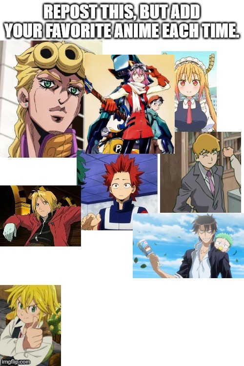 The newer one on the top is FLCL. | image tagged in repost but,memes | made w/ Imgflip meme maker