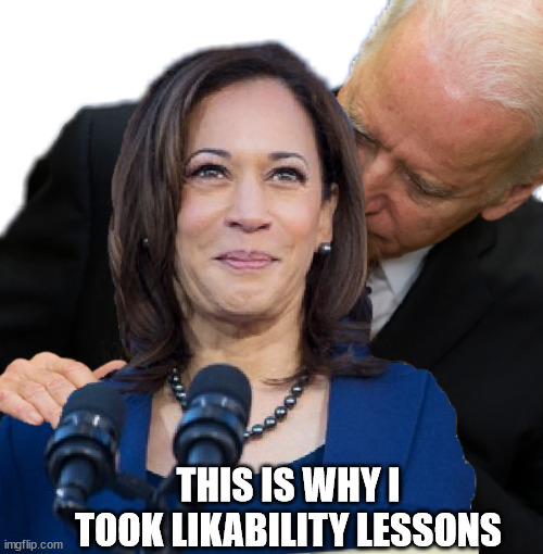Joe Biden and Kamala Hairs | THIS IS WHY I TOOK LIKABILITY LESSONS | image tagged in joe biden and kamala hairs | made w/ Imgflip meme maker