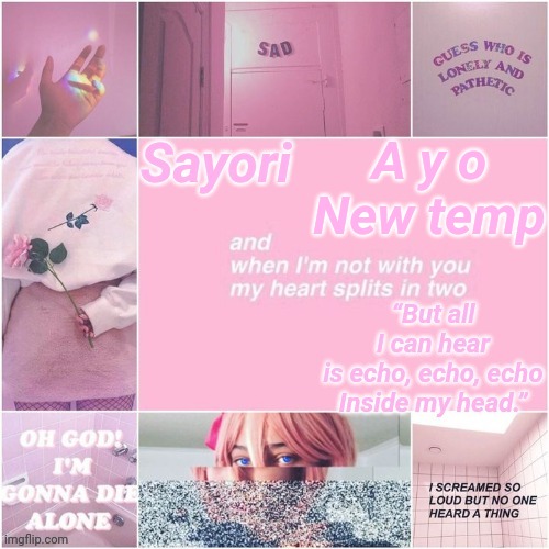 Sayori Temp | A y o
New temp | image tagged in sayori temp | made w/ Imgflip meme maker