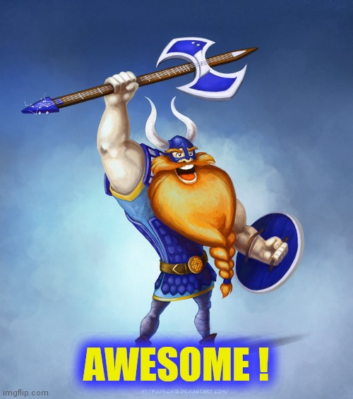 Viking Rocker | AWESOME ! | image tagged in viking rocker | made w/ Imgflip meme maker