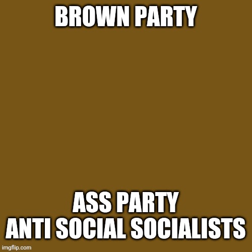 BROWN PARTY ASS PARTY
ANTI SOCIAL SOCIALISTS | made w/ Imgflip meme maker