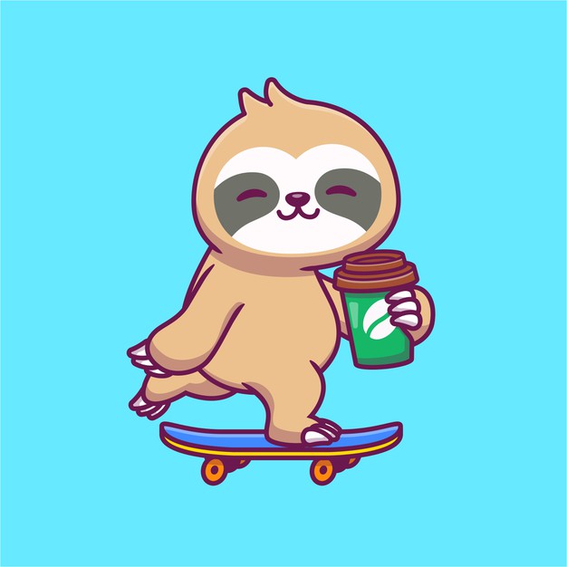 Anime sloth skateboard Blank Meme Template